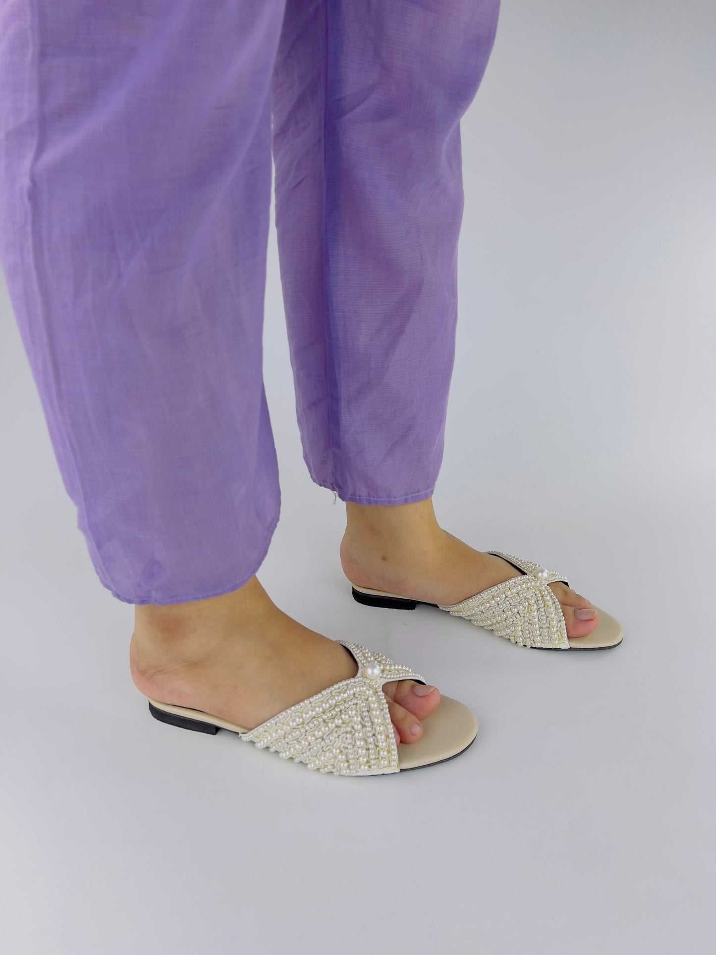 Pearl Fawn Flats Slipper (11005) - Spunkz