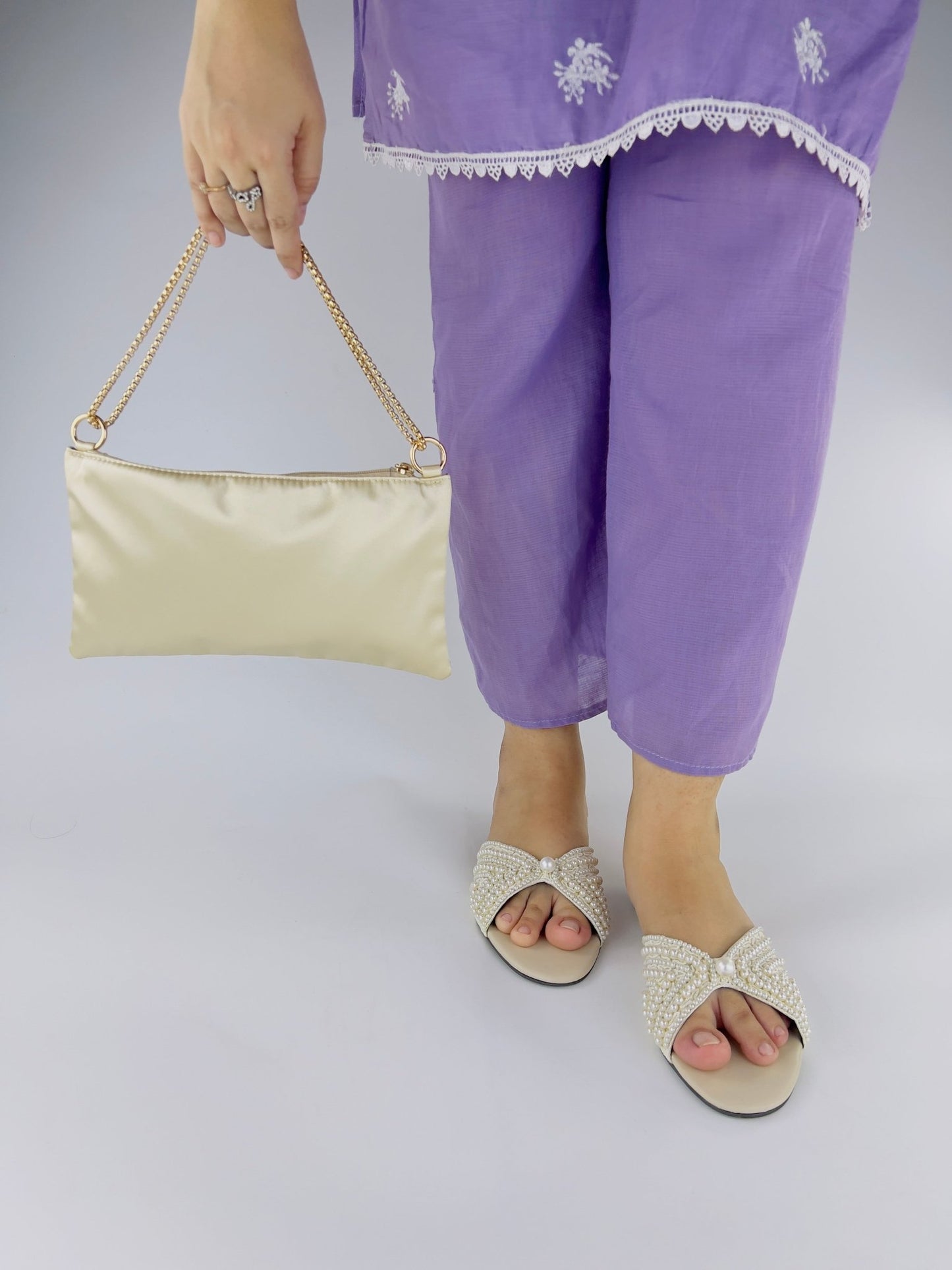 Pearl Fawn Flats Slipper (11005) - Spunkz