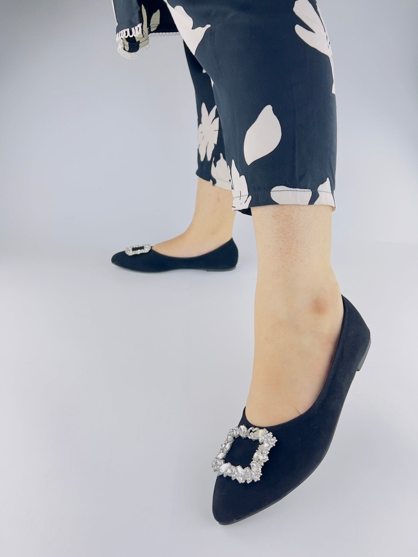 Myla Black Velvet Pump Shoes - Spunkz