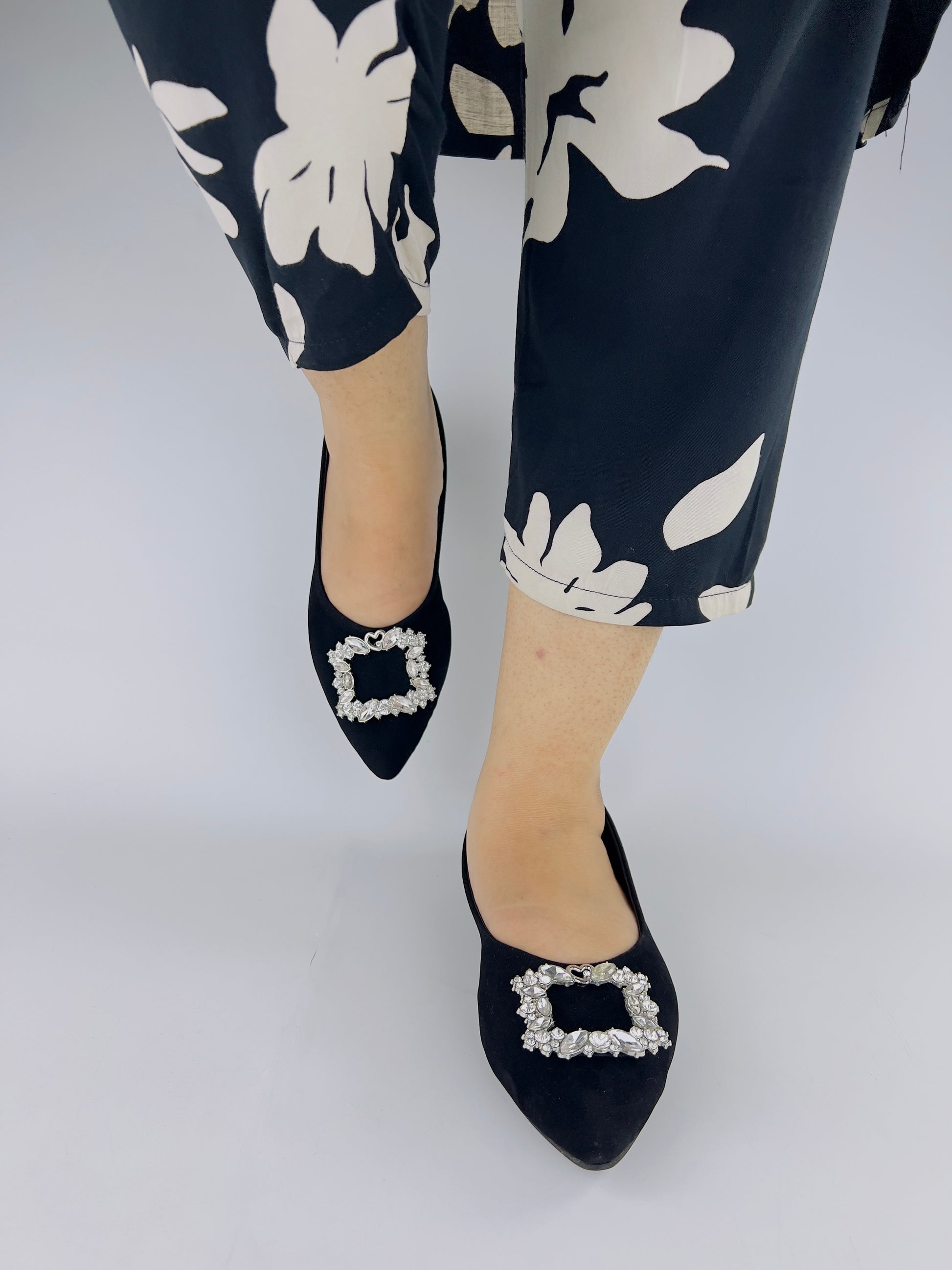 Myla Black Velvet Pump Shoes - Spunkz