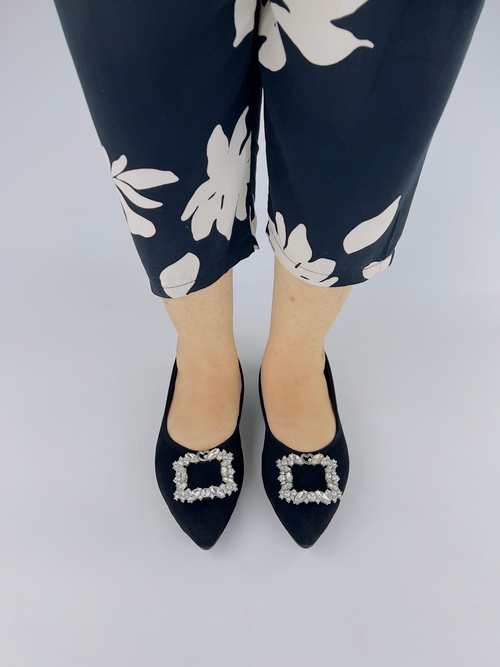 Myla Black Velvet Pump Shoes - Spunkz