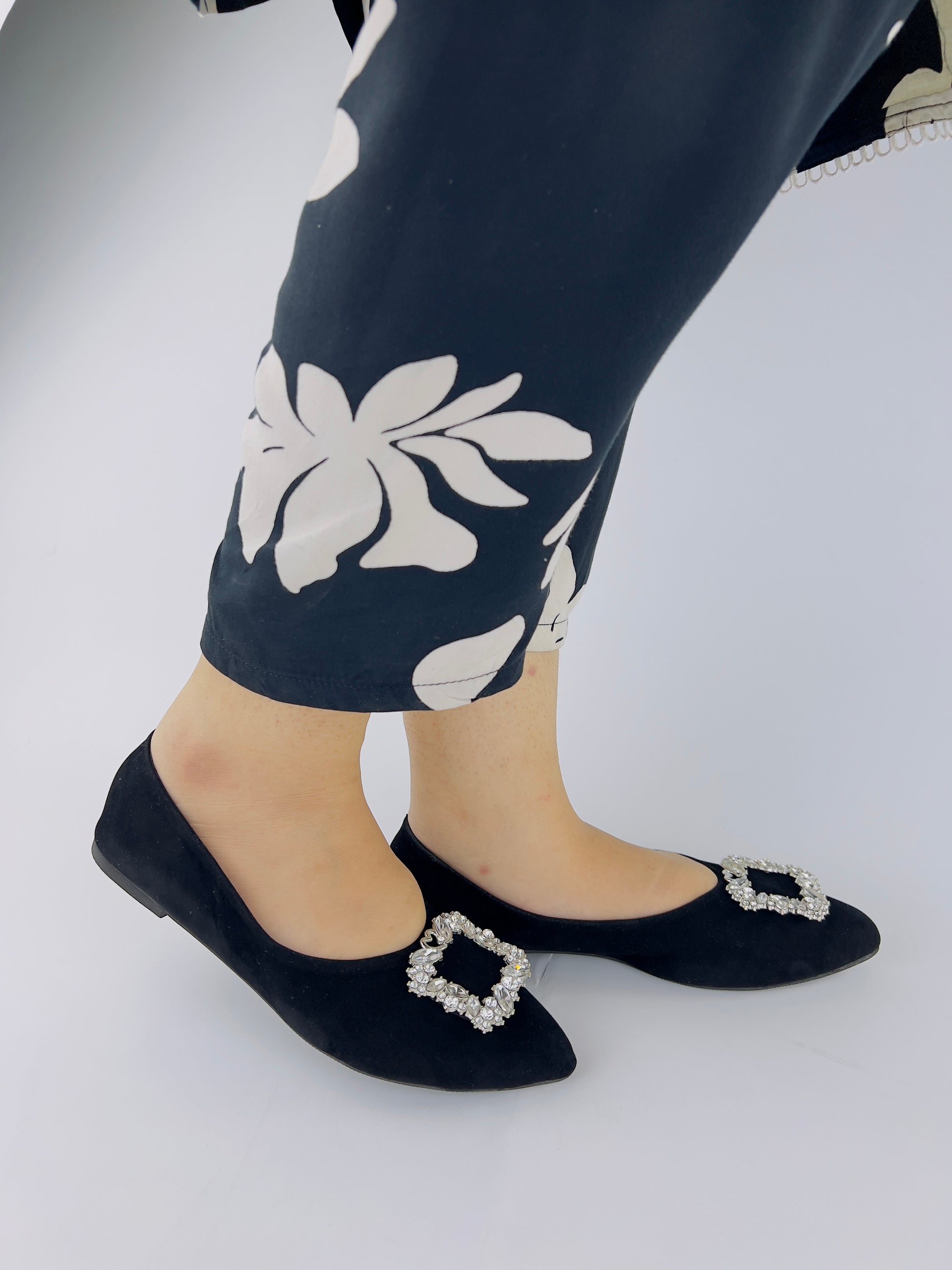 Myla Black Velvet Pump Shoes - Spunkz