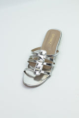 Bella Silver flat sandals (11075) - Spunkz