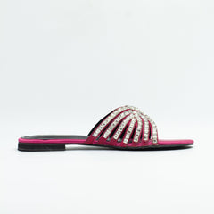 Jamie Pink Flat Slippers (11035) - Spunkz