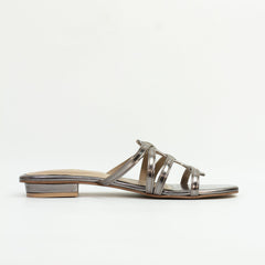 Bella Grey Flat Slides (11075) - Spunkz