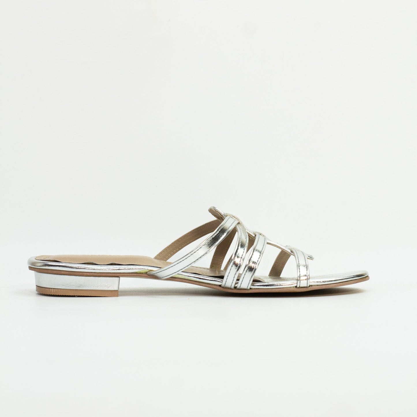 Bella Silver flat sandals (11075) - Spunkz