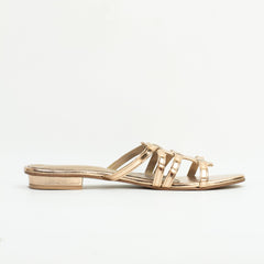 Twisted Rose Gold Flat Sandals (11075) - Spunkz