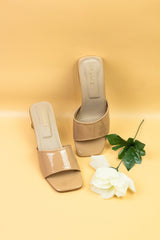 Beige Block Heel Sandals - Spunkz