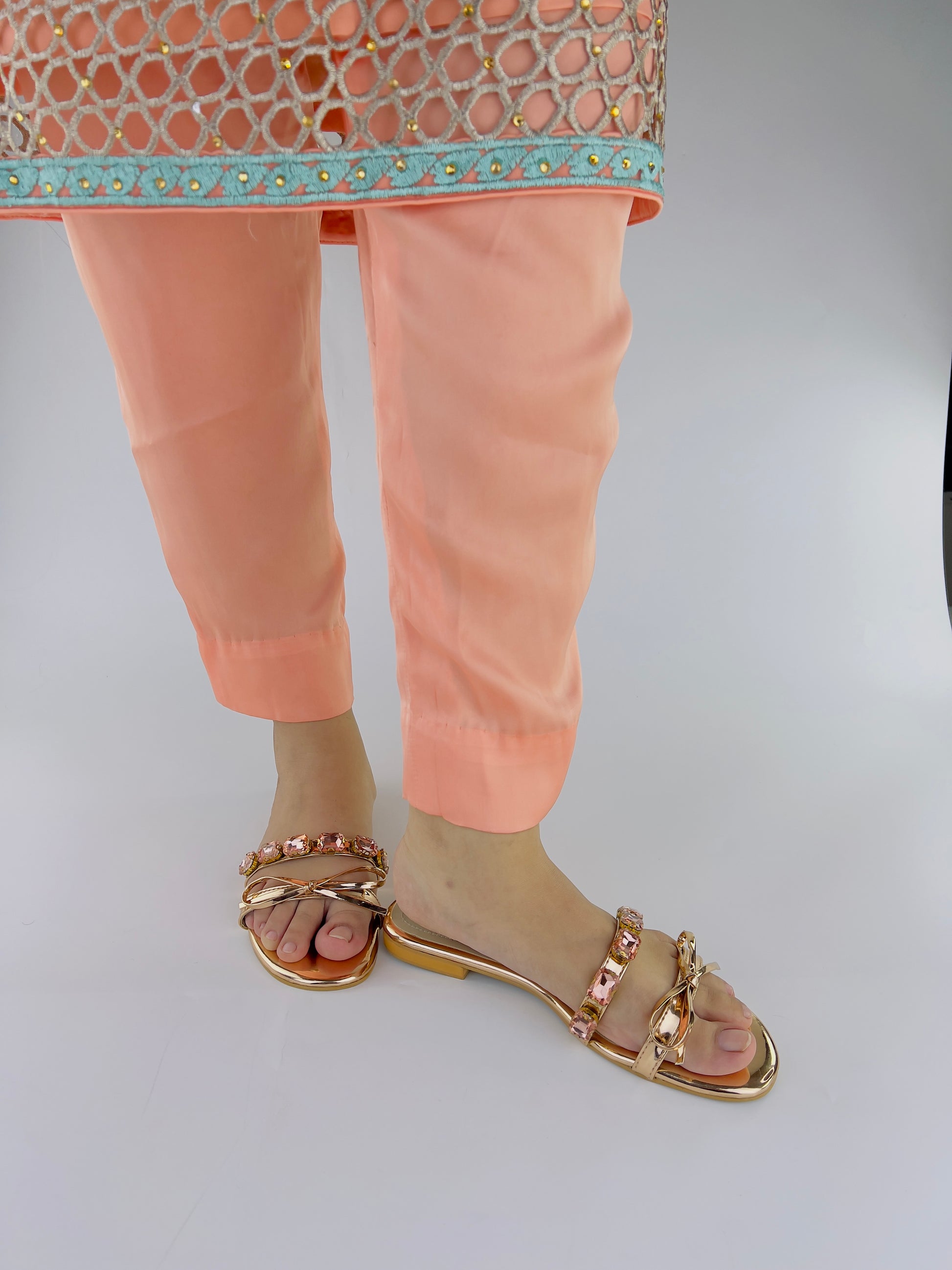 Myra Rose Gold Flat Slides (11070) - Spunkz