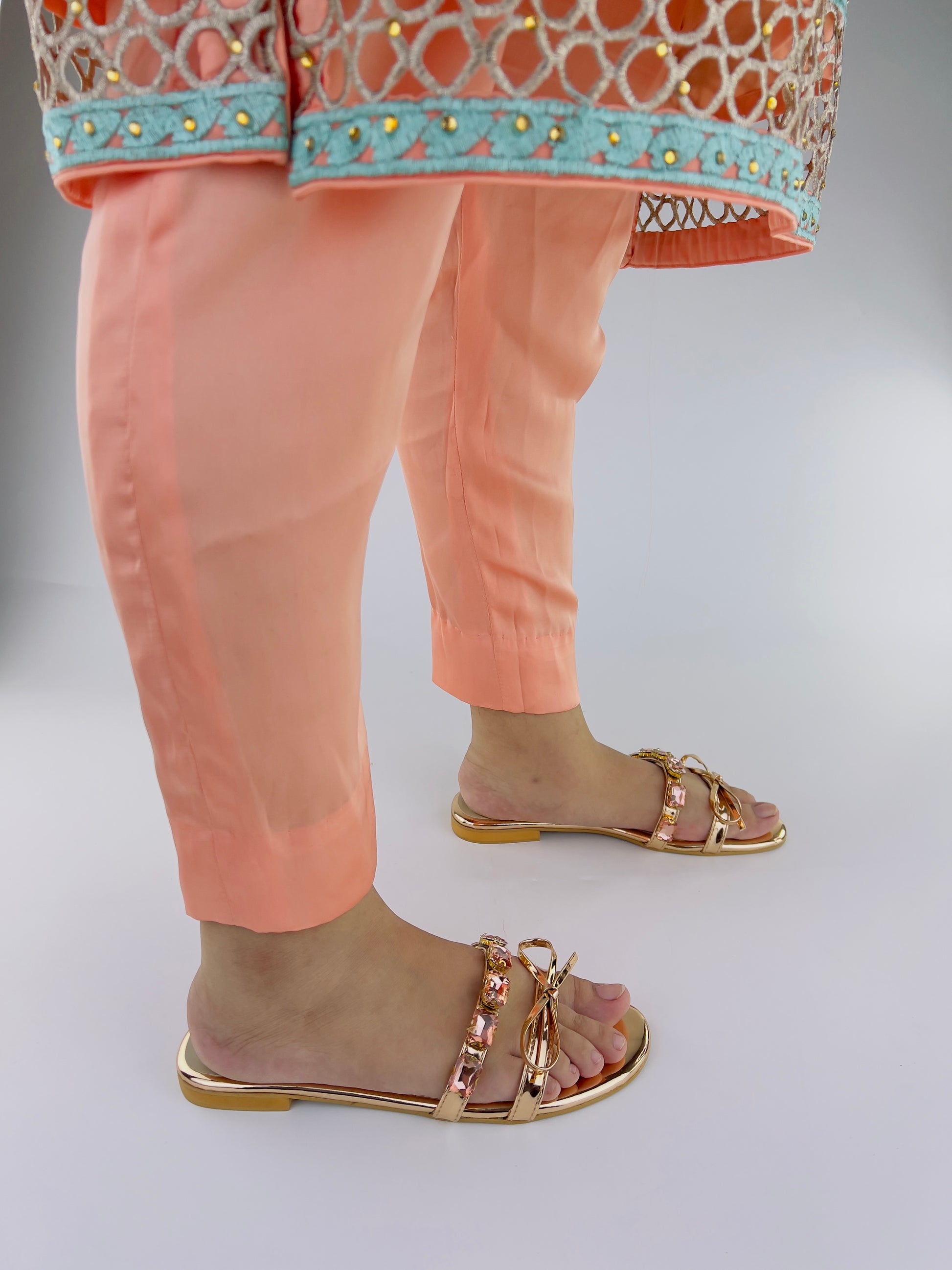 Myra Rose Gold Flat Slides (11070) - Spunkz