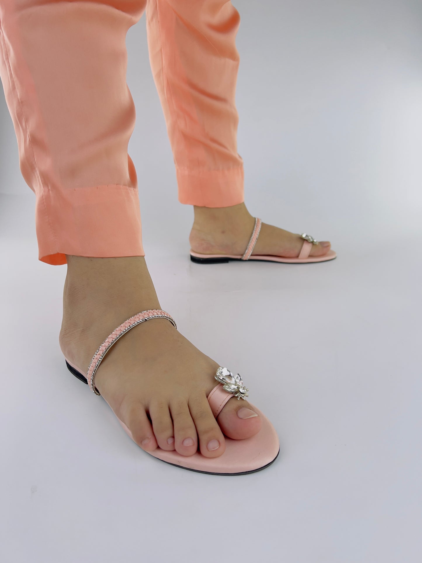 Ember Pink Flat Sandals (11025) - Spunkz