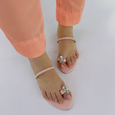 Ember Pink Flat Sandals (11025) - Spunkz