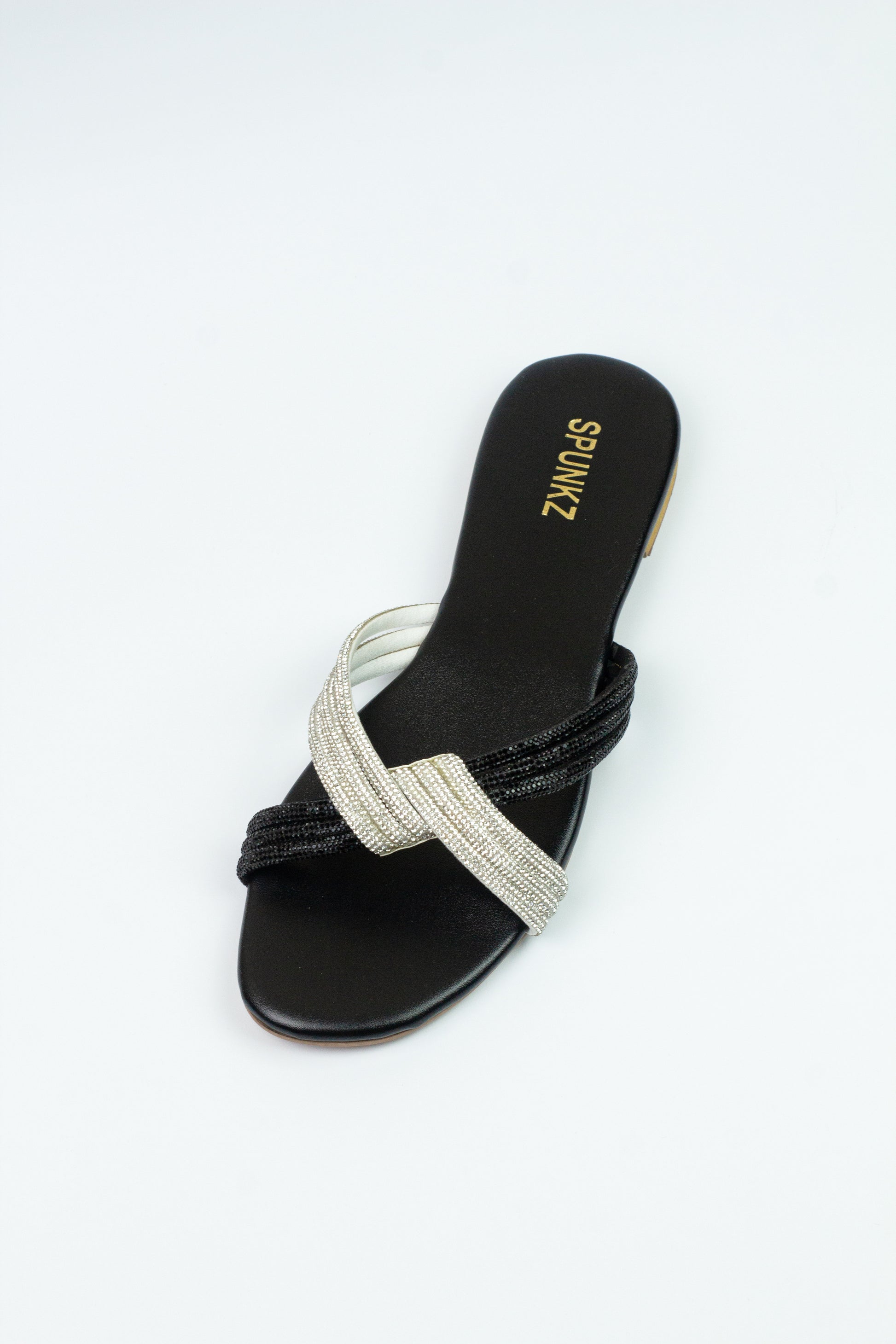 Silver Black Knot Slippers - Spunkz