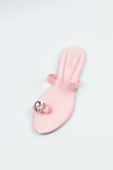 Heart Pink Toe Ring Slides (11076) - Spunkz