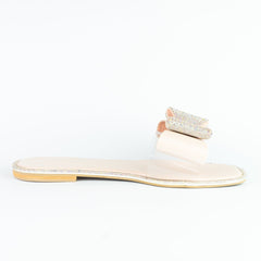 Shimmery Pink Bow Flats (11055) - Spunkz