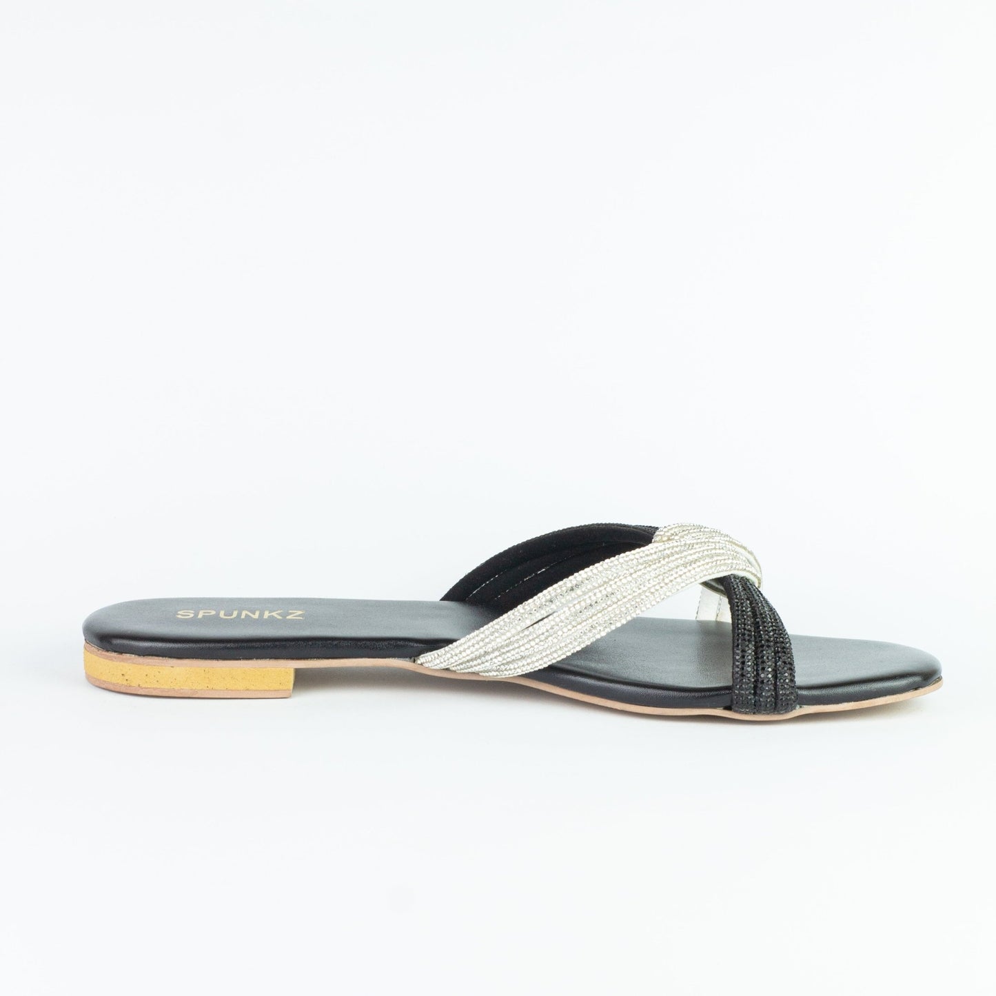 Silver Black Knot Slippers - Spunkz