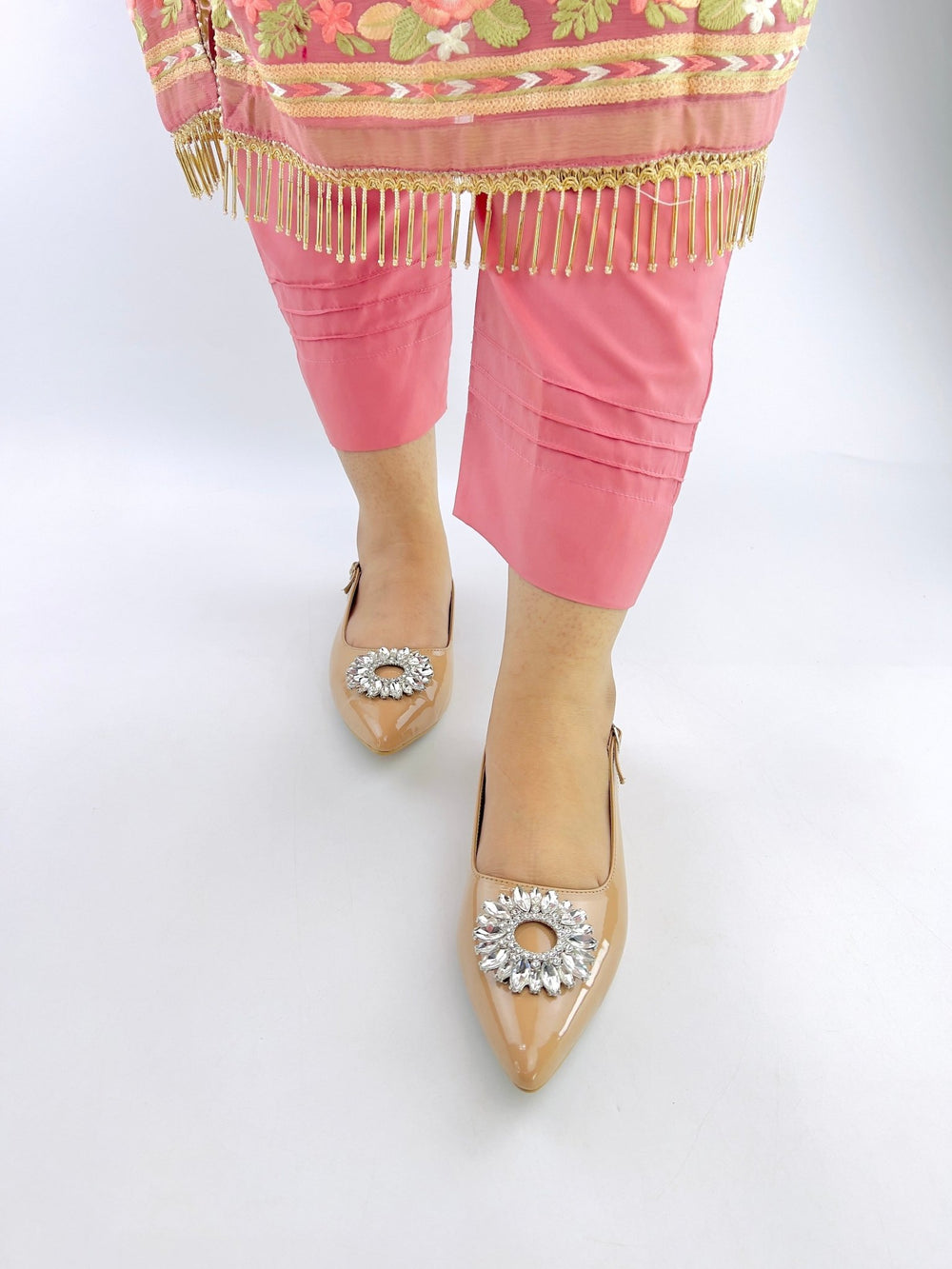 Nude Slingback Flat Pumps (11003) - Spunkz