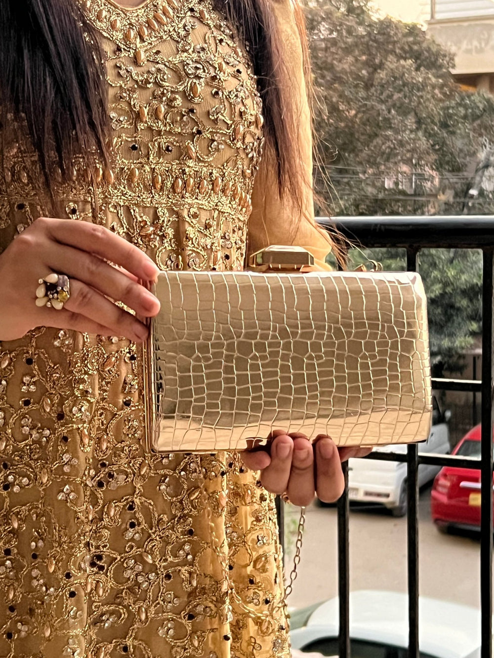 Golden Clutch Bag - Spunkz