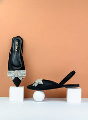 Black Slingback Flat Shoes (12000) - Spunkz