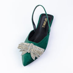 Green Slingback Mules Shoes (12000) - Spunkz