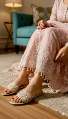 Tara Gold Flat Slippers