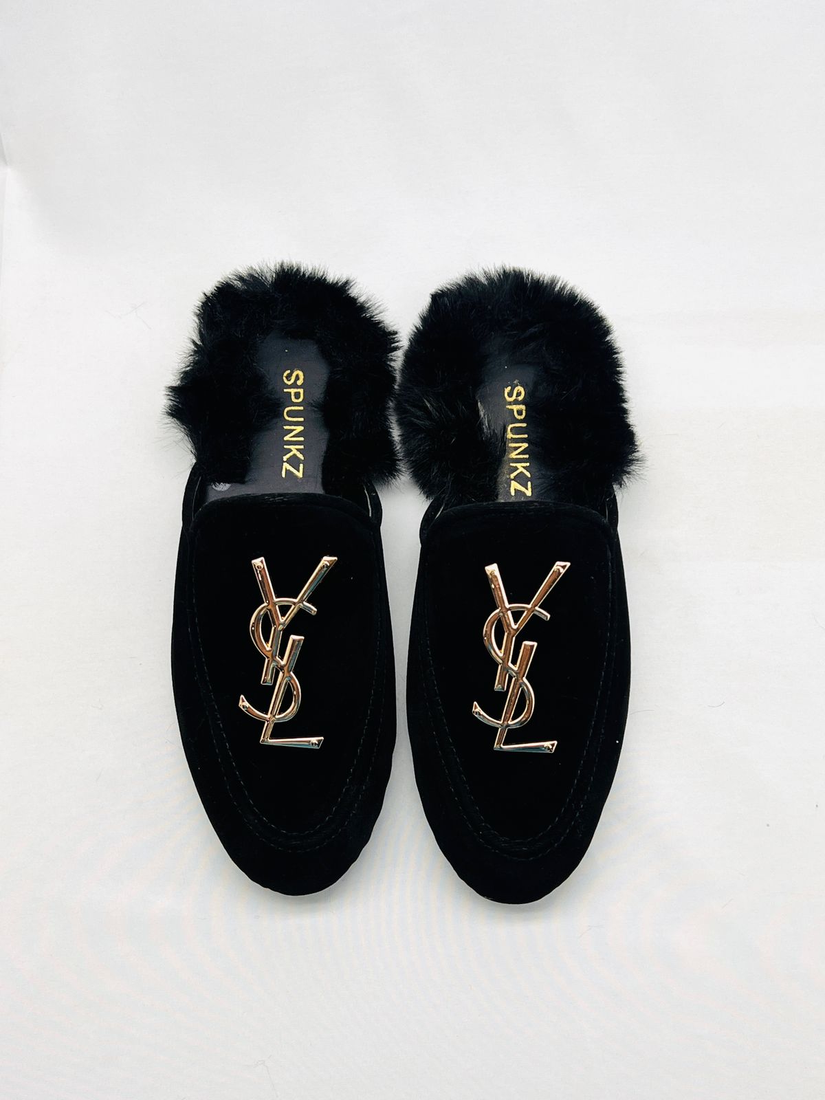 Spunkz YESL Black Velvet Flat Mules - Spunkz