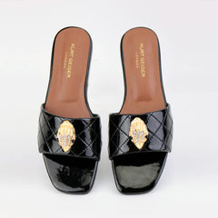 Black Patent Slides 910369