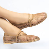 Fishnet Beige Ballet Pumps 90033