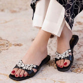 Diamond Stones Slippers (Black) 1007