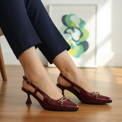 Burgundy Patent Heels 11059
