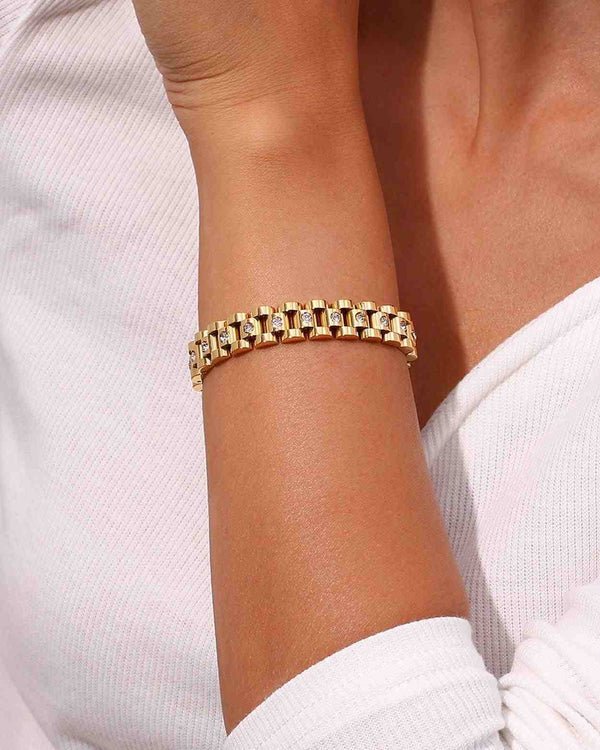 18k Gold Plated Watchstrap Bracelet - Spunkz