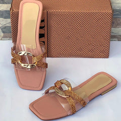 Gold Buckle Flats 90374