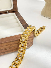 18k Gold Plated Watchstrap Bracelet - Spunkz
