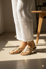 Bella Gold flat sandals (11075) - Spunkz