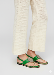 Flat T-Strap Thong Sandals