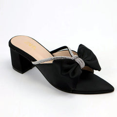 Bow Mesh Block Heel 910386