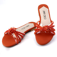 Rhinestone Mesh Strap Flats 9675