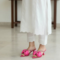 Fluffy bow heels 90388