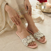 Pink Pearls Flat Slides