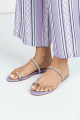 Lilac Thong Slippers (11074) - Spunkz
