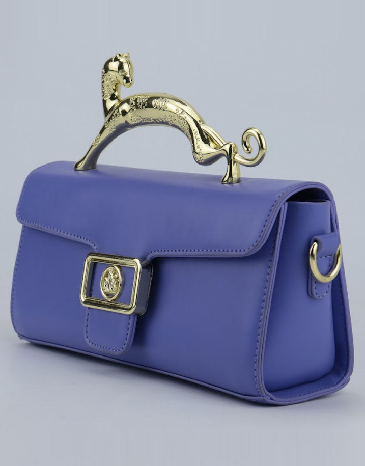 Spunkz Premium Leather Shoulder Bag with Leopard Metal Buckle - Spunkz