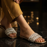 Zzara Gold Slippers