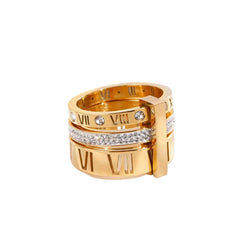 Zircon Stones Roman Stacked Ring - Spunkz