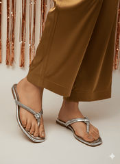 Fancy Ladies Flip flops (Silver) - Spunkz