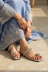 Zoe Silver Slip on Flats (11072)