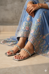 Zoe Silver Slip on Flats (11072)