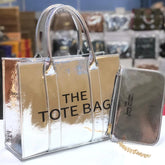 Large Silver Tote Bag
