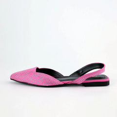 Slingback Flat Pumps (Pink) - Spunkz