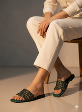 Sofia Flat Sandals (Green)