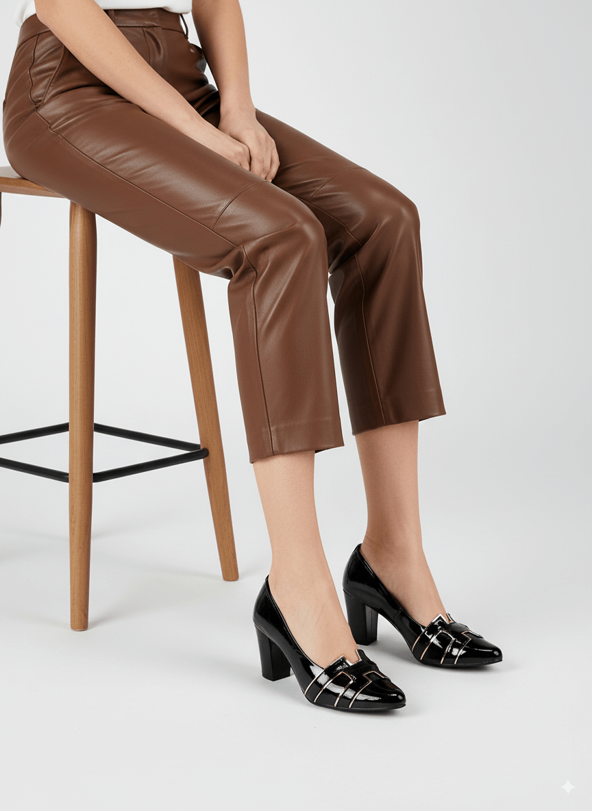 H - Style Court Shoes (Black) - Spunkz